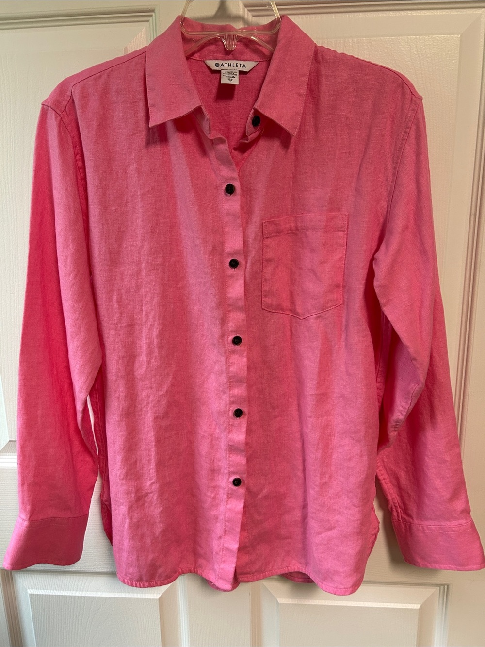 Athleta Linen Button Down Shirt Long Sleeve NWOT